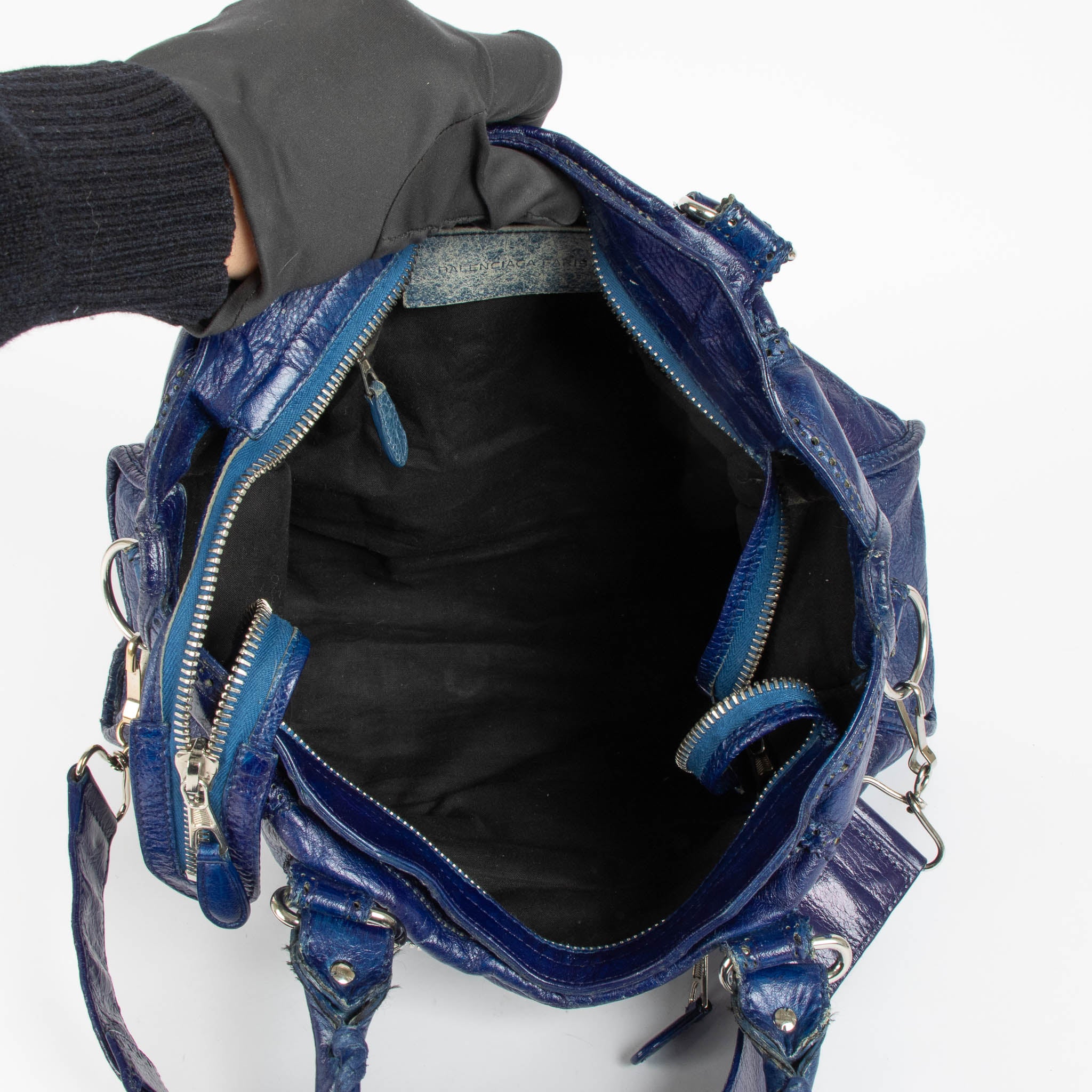Balenciaga Blue Brogue Medium City Bag – Labellov Balenciaga Blue Brogue Medium City Bag – Labellov