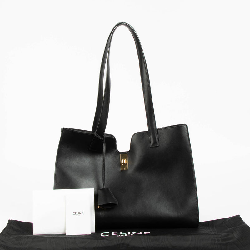 Shop this authentic Celine Black Smooth Calfskin Cabas 16 Soft Tote Bag pre-loved on Labellov.com 