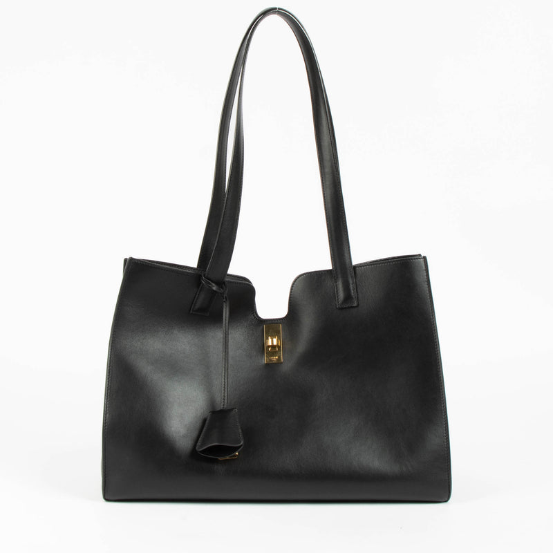 Shop this authentic Celine Black Smooth Calfskin Cabas 16 Soft Tote Bag pre-loved on Labellov.com 