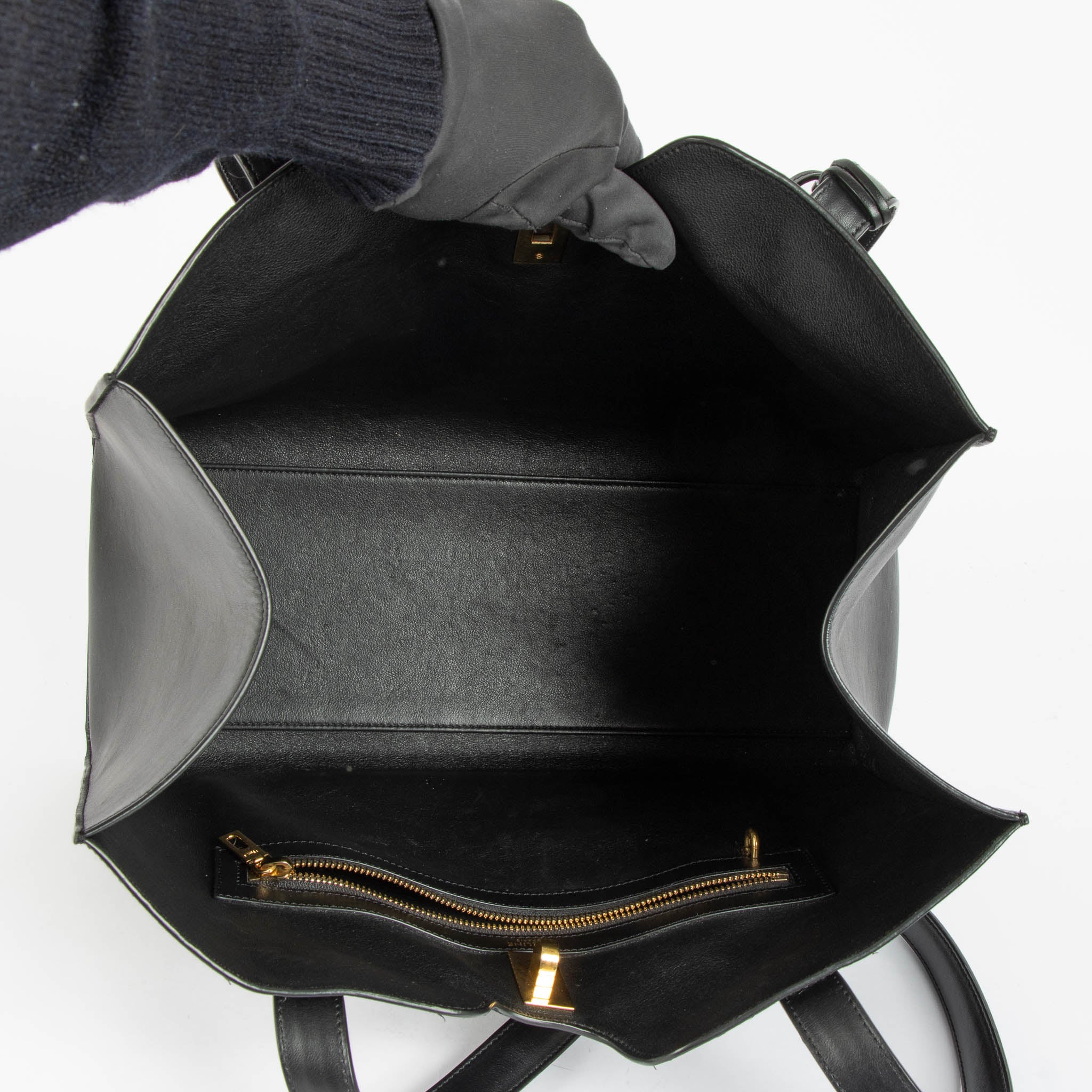 Celine Black Smooth Calfskin Cabas 16 Soft Tote Bag – Labellov