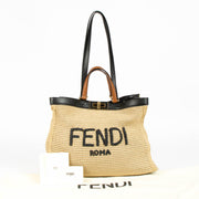 Shop this authentic Fendi Beige Raffia X-Lite Medium Bag pre-loved on Labellov.com 