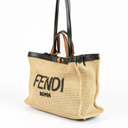 Shop this authentic Fendi Beige Raffia X-Lite Medium Bag pre-loved on Labellov.com 