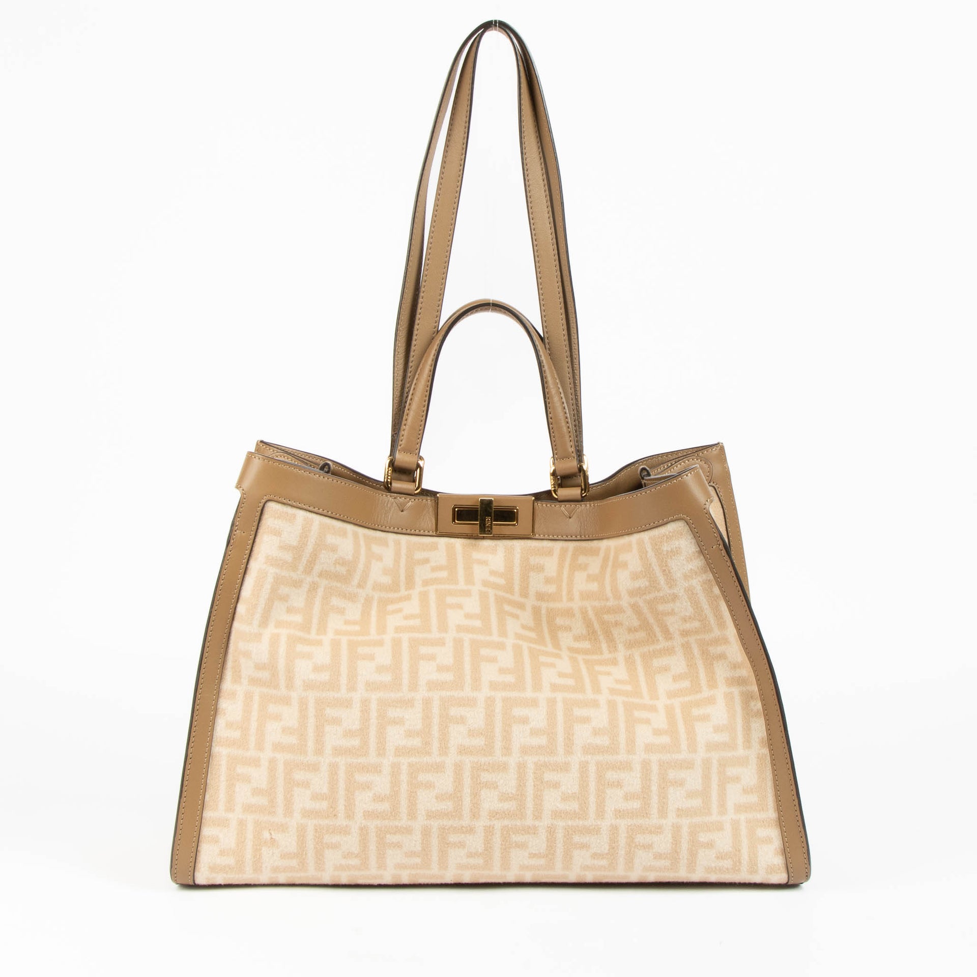 Shop this authentic Fendi Wool Beige FF 1974 x Tote Bag pre-loved on Labellov.com