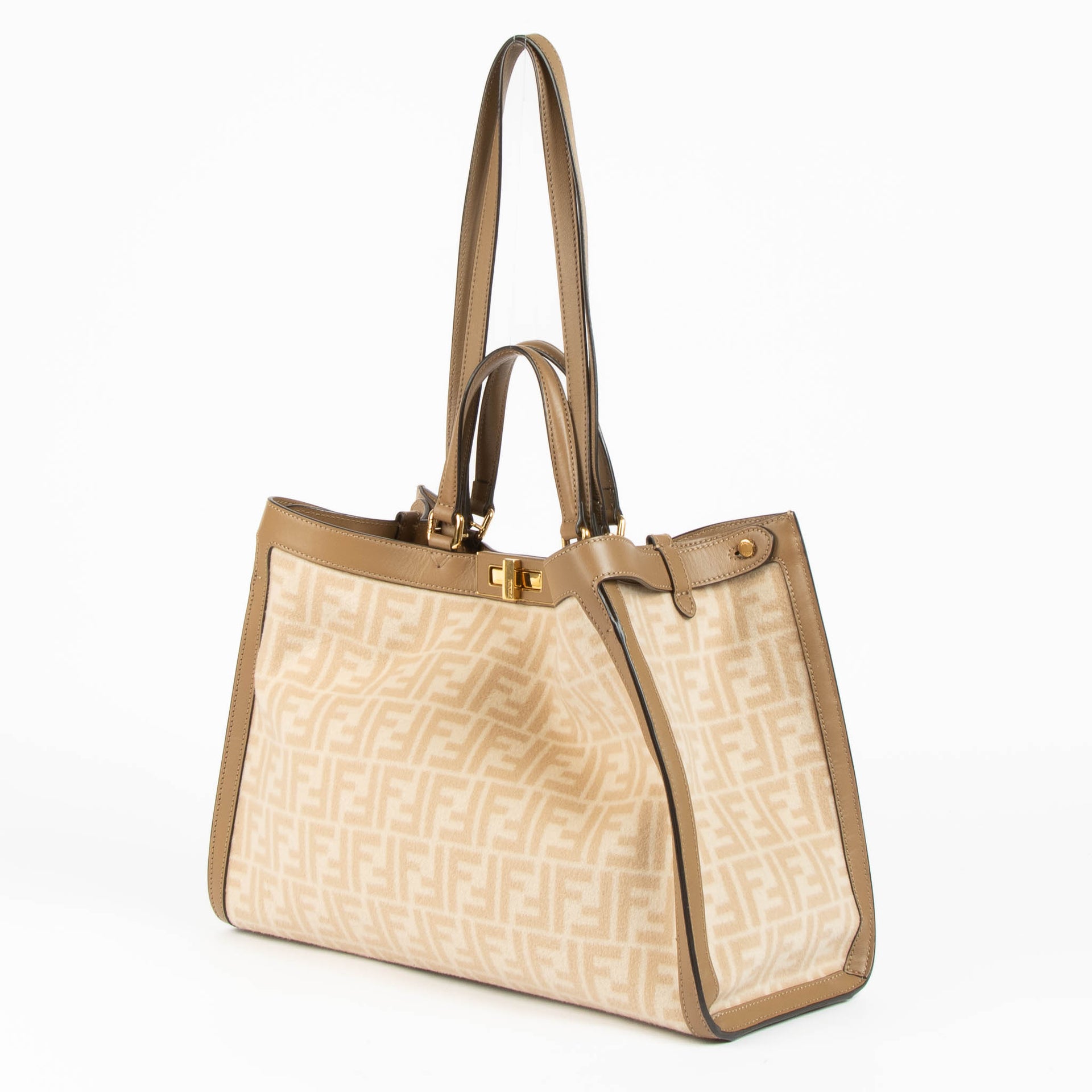 Shop this authentic Fendi Wool Beige FF 1974 x Tote Bag pre-loved on Labellov.com