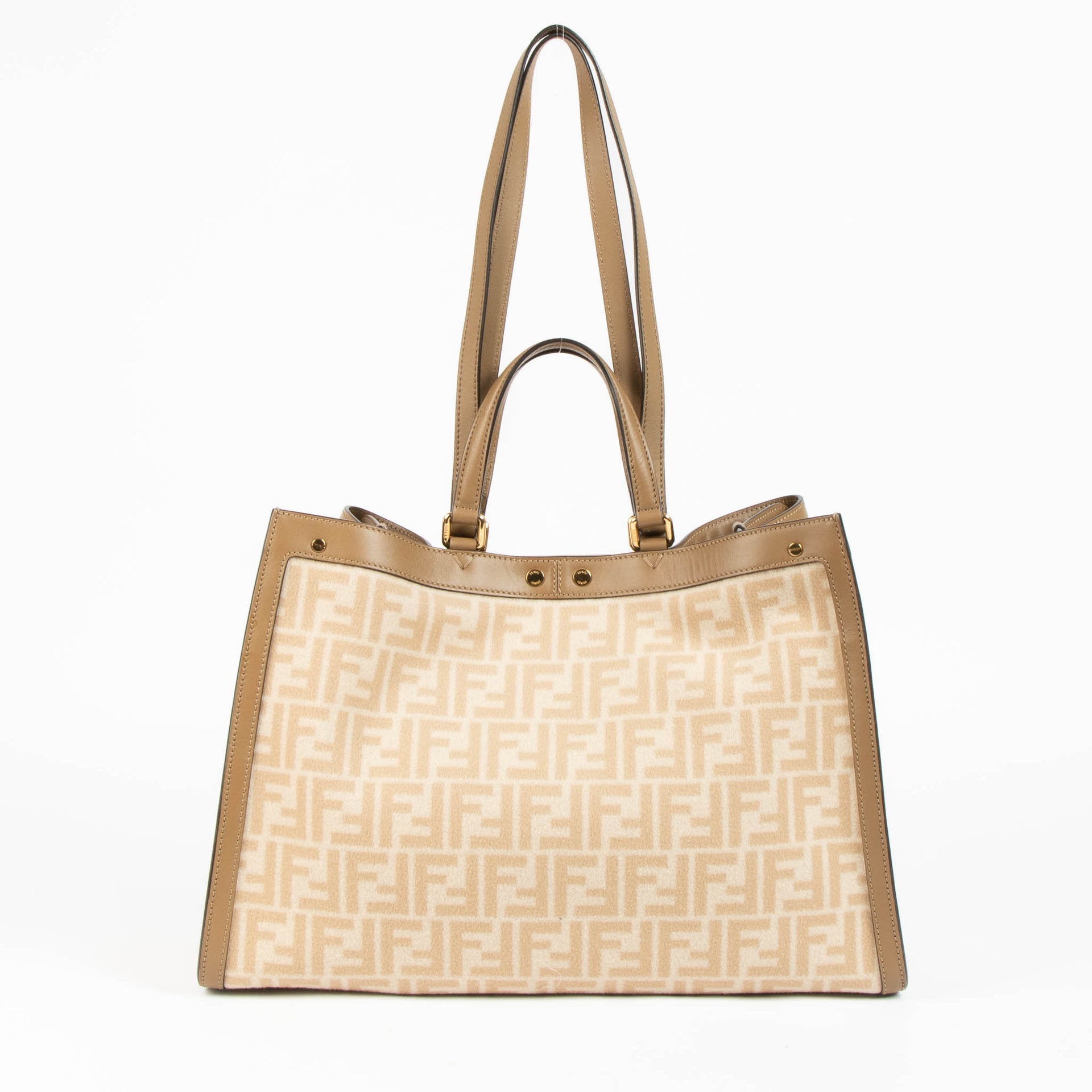 Shop this authentic Fendi Wool Beige FF 1974 x Tote Bag pre-loved on Labellov.com