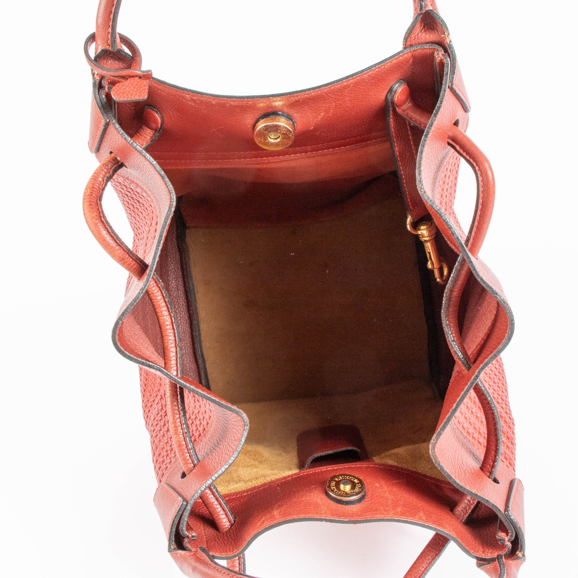 Delvaux Rosso Tissage Cotele Corail Bag