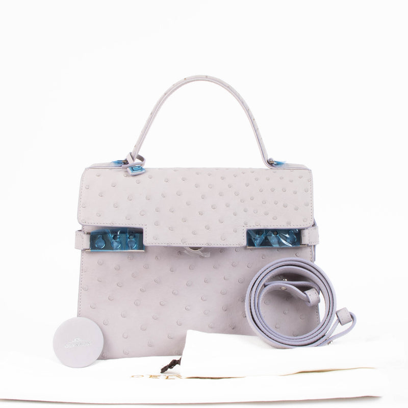 Delvaux Lilac Ostrich Tempête MM Bag