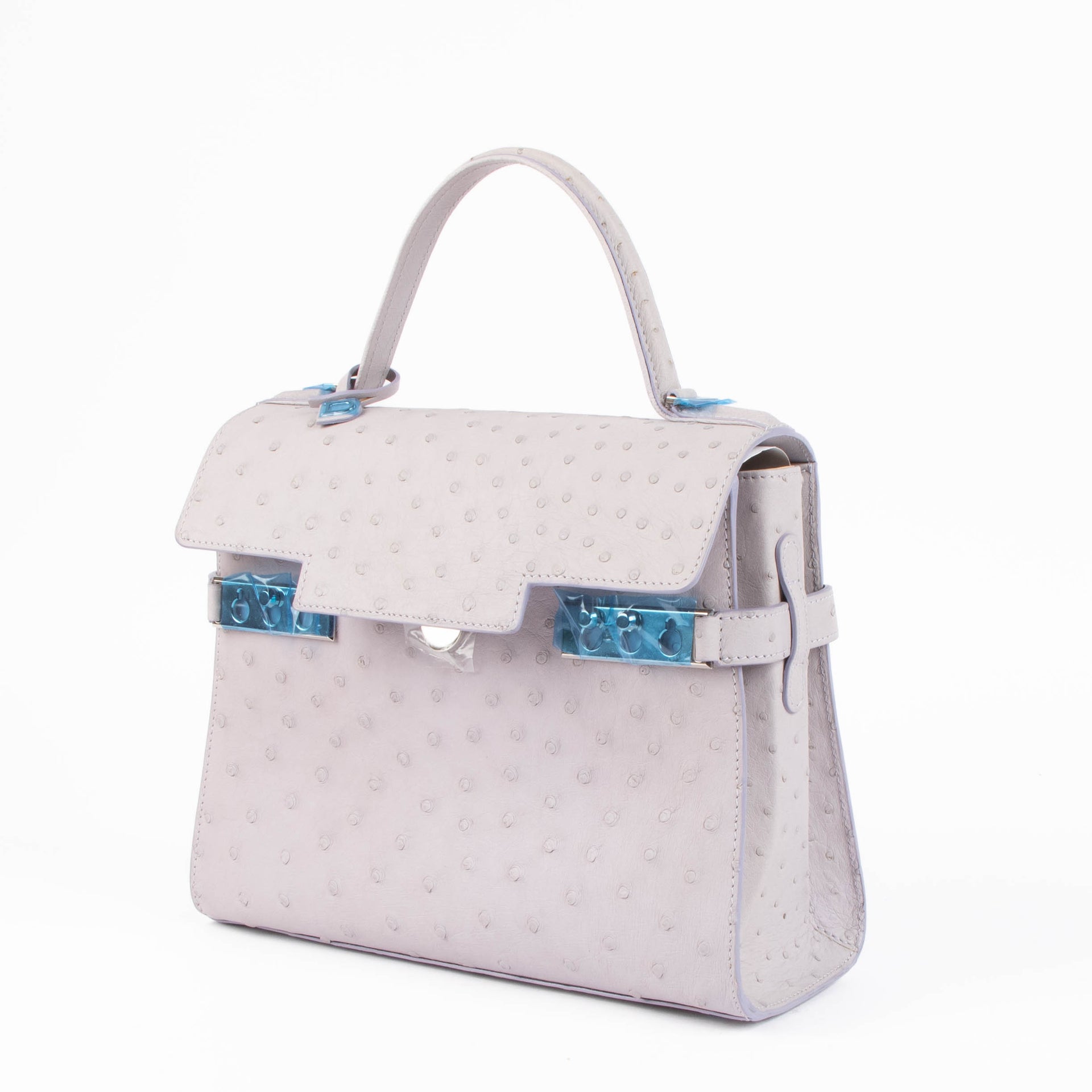 Delvaux Lilac Ostrich Tempête MM Bag