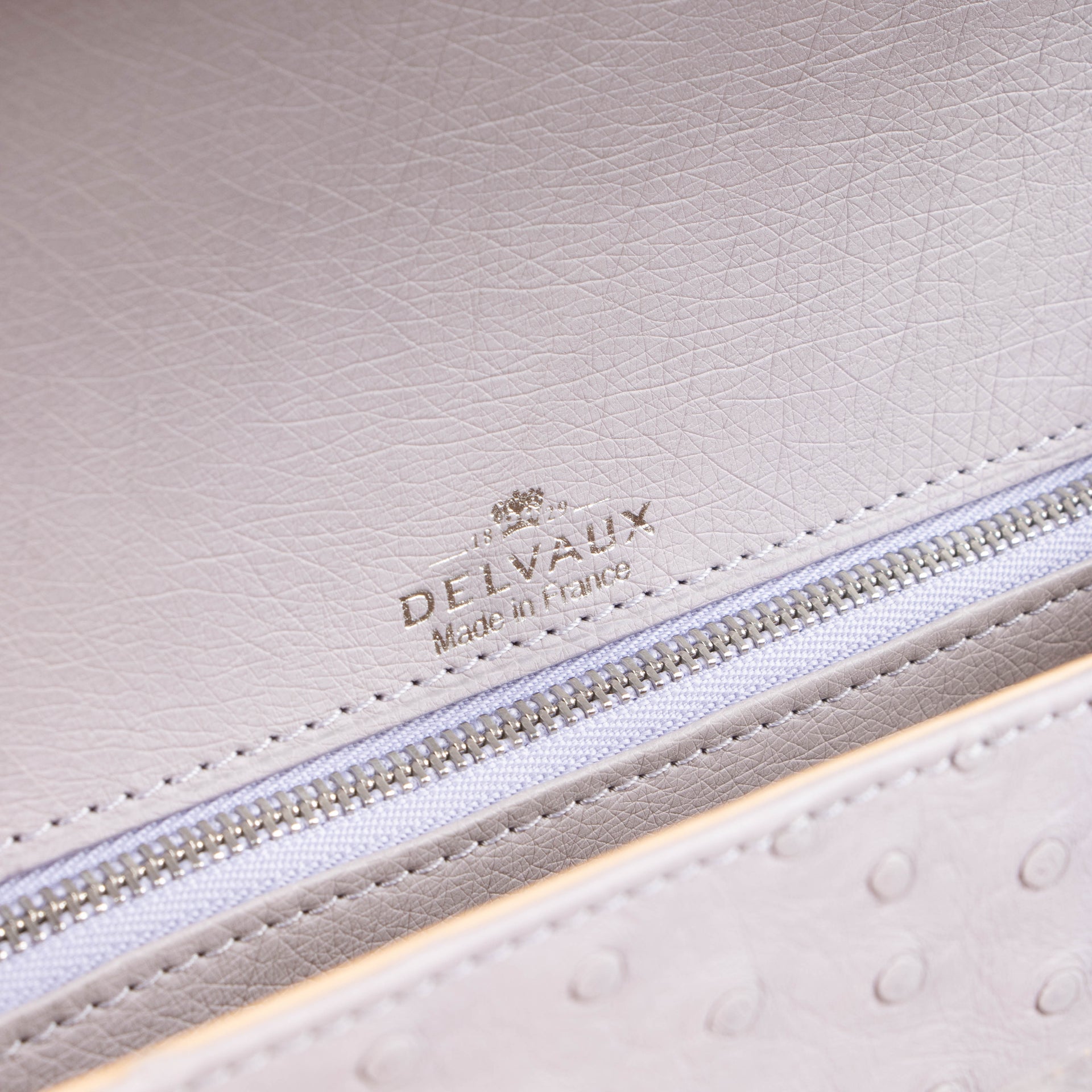 Delvaux Lilac Ostrich Tempête MM Bag
