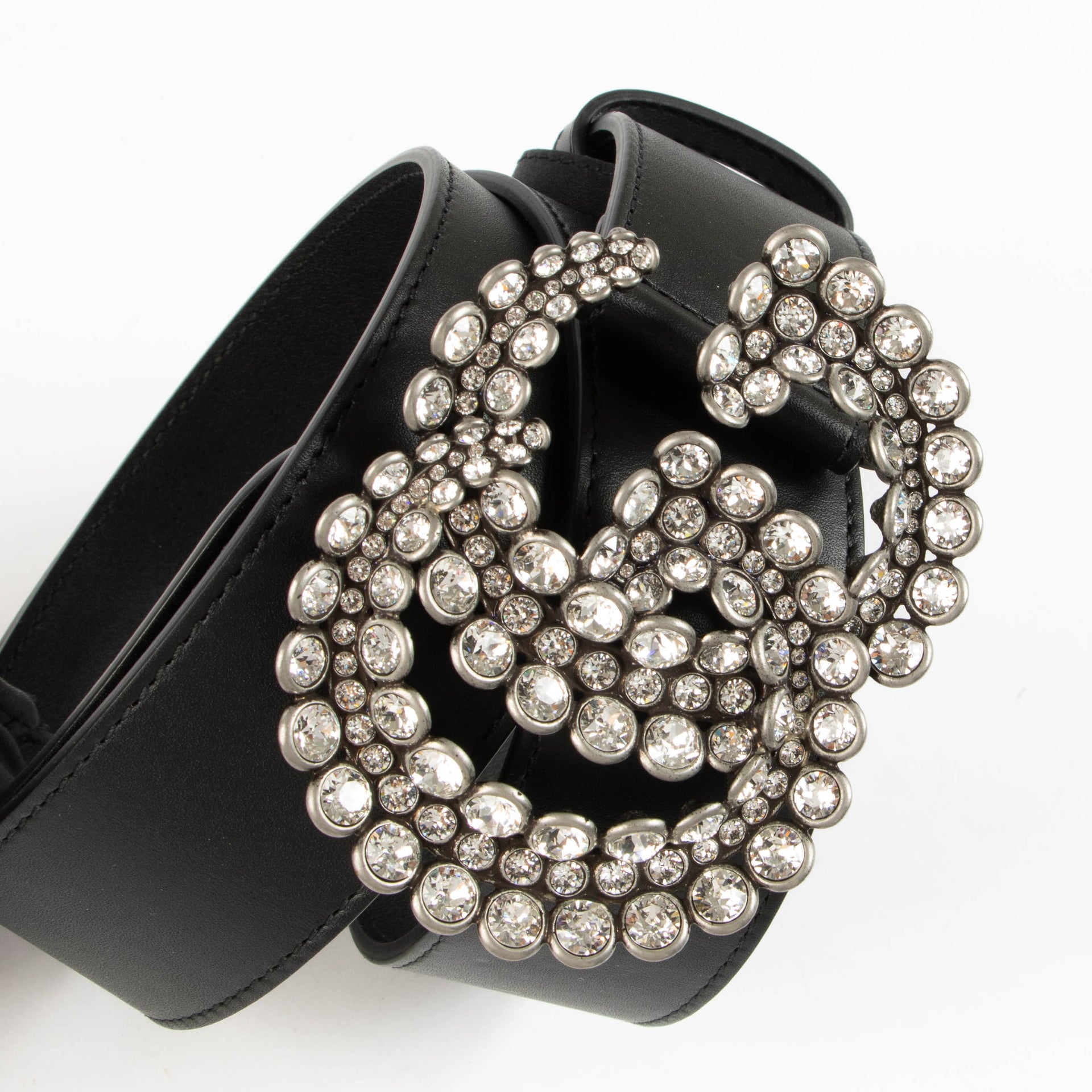 Shop the authentic Gucci Black GG Crystal 40mm Belt second hand on Labellov.com
