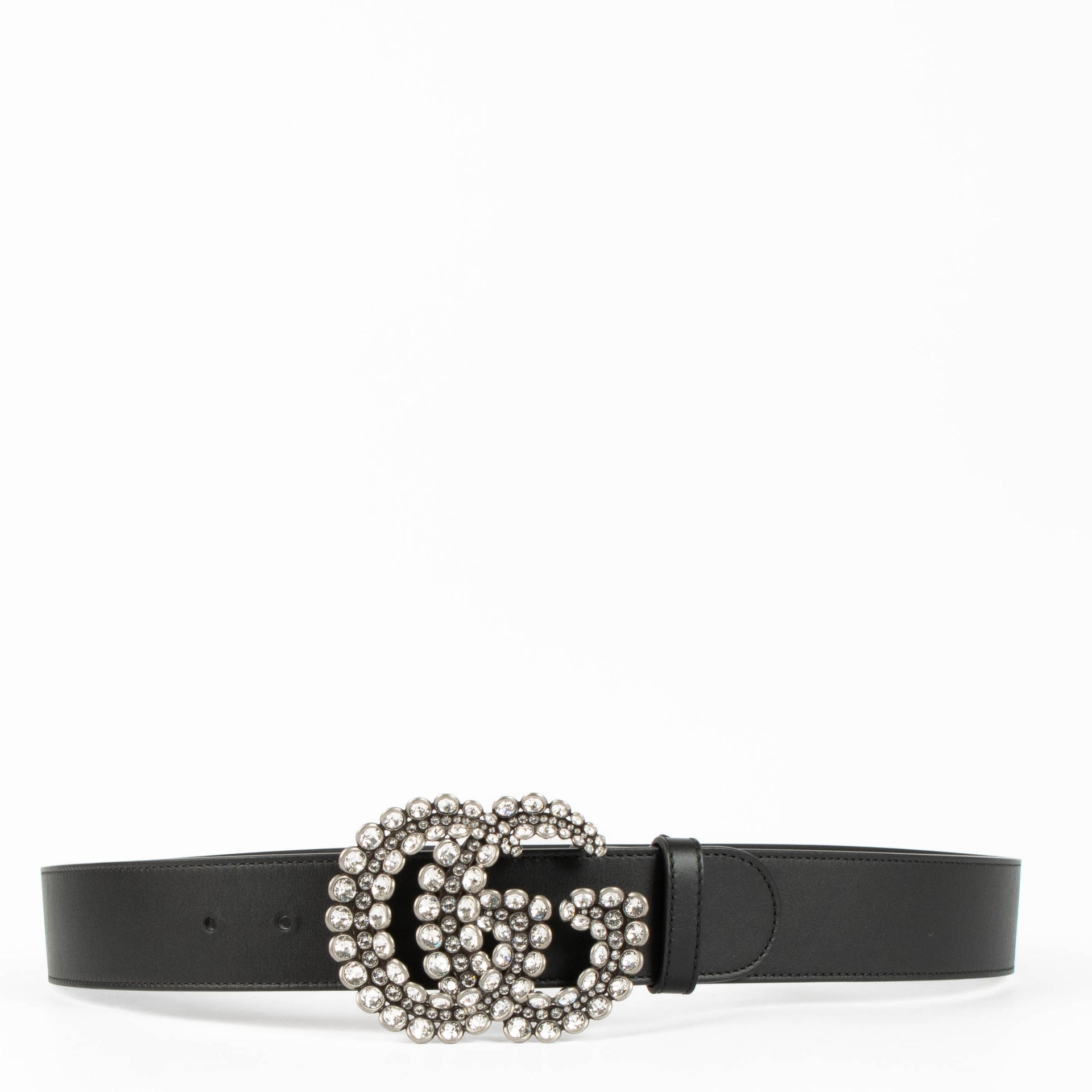 Shop the authentic Gucci Black GG Crystal 40mm Belt second hand on Labellov.com