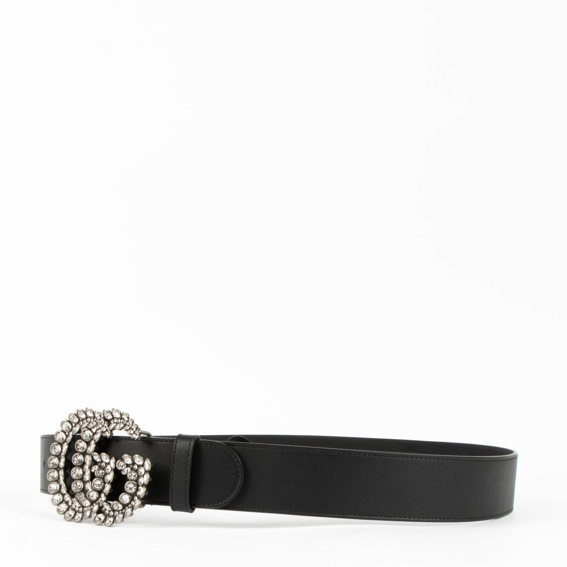 Shop the authentic Gucci Black GG Crystal 40mm Belt second hand on Labellov.com