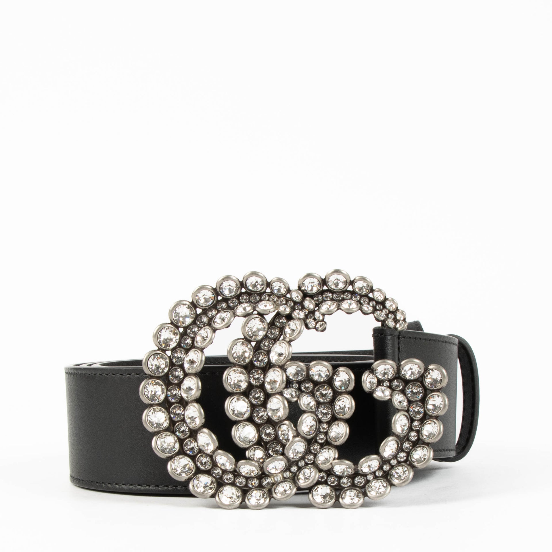 Shop the authentic Gucci Black GG Crystal 40mm Belt second hand on Labellov.com
