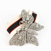 Shop the authentic Gucci Multicolor Crystal Butterfly Web Belt second hand on Labellov.com