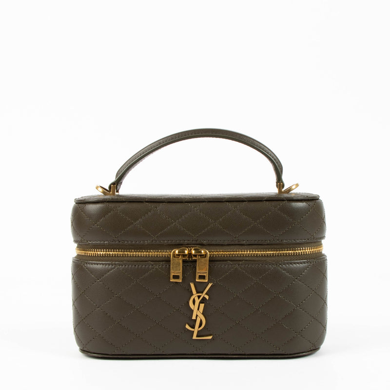 Shop the authentic Saint Laurent Khaki Gaby Vanity Crossbody Bag secondc hand on Labellov.com