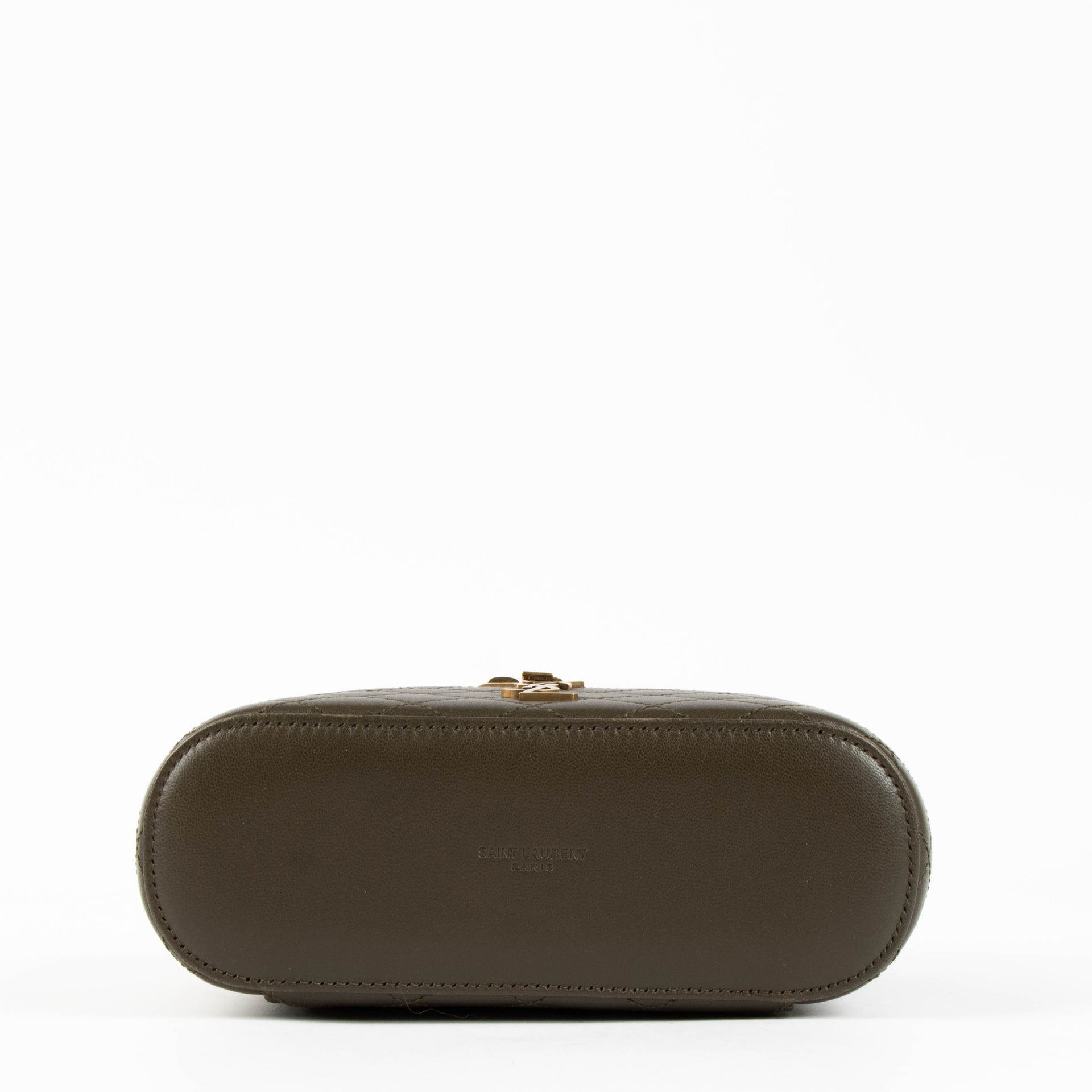Shop the authentic Saint Laurent Khaki Gaby Vanity Crossbody Bag secondc hand on Labellov.com