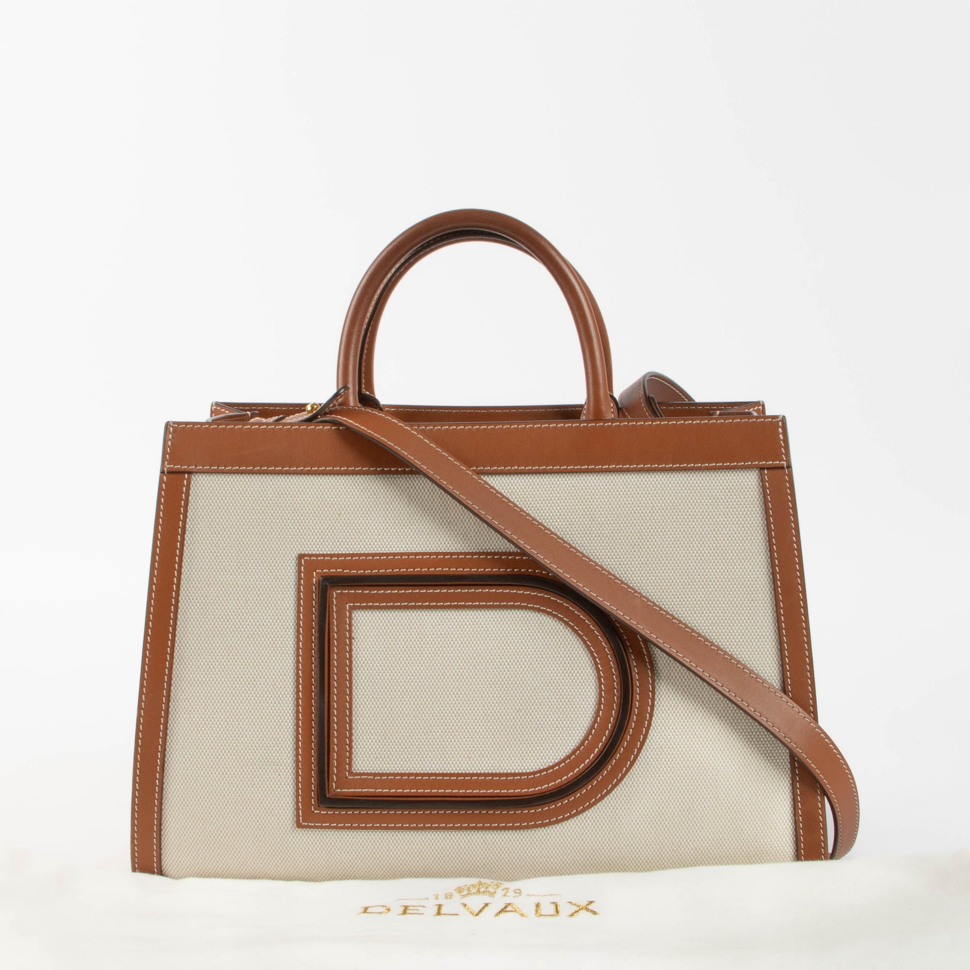 Shop the Delvaux Canvas Frame Tote PM second hand on Labellov.com
