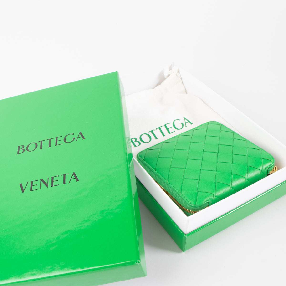 Bottega Veneta Parakeet Intrecciato Zip Around Wallet