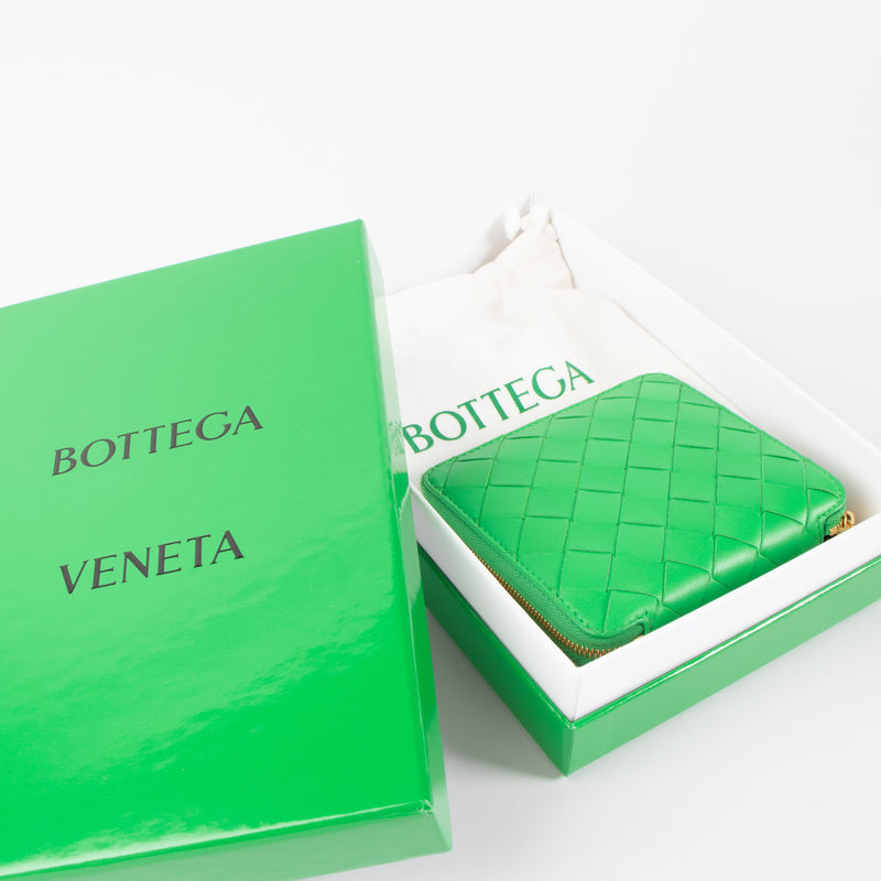 Bottega Veneta Parakeet Intrecciato Zip Around Wallet