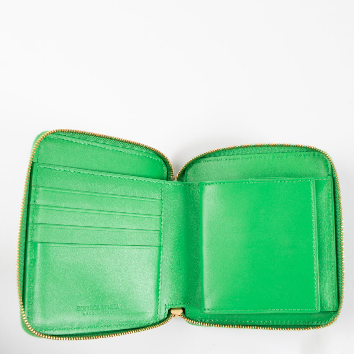 Bottega Veneta Parakeet Intrecciato Zip Around Wallet