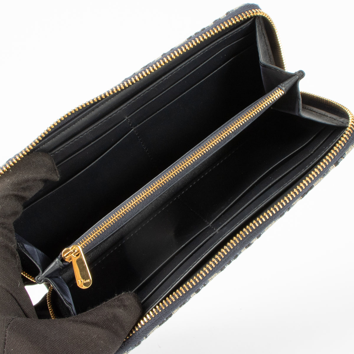 Christian Dior Navy Oblique Slim Voyageur 30 Montaigne Wallet