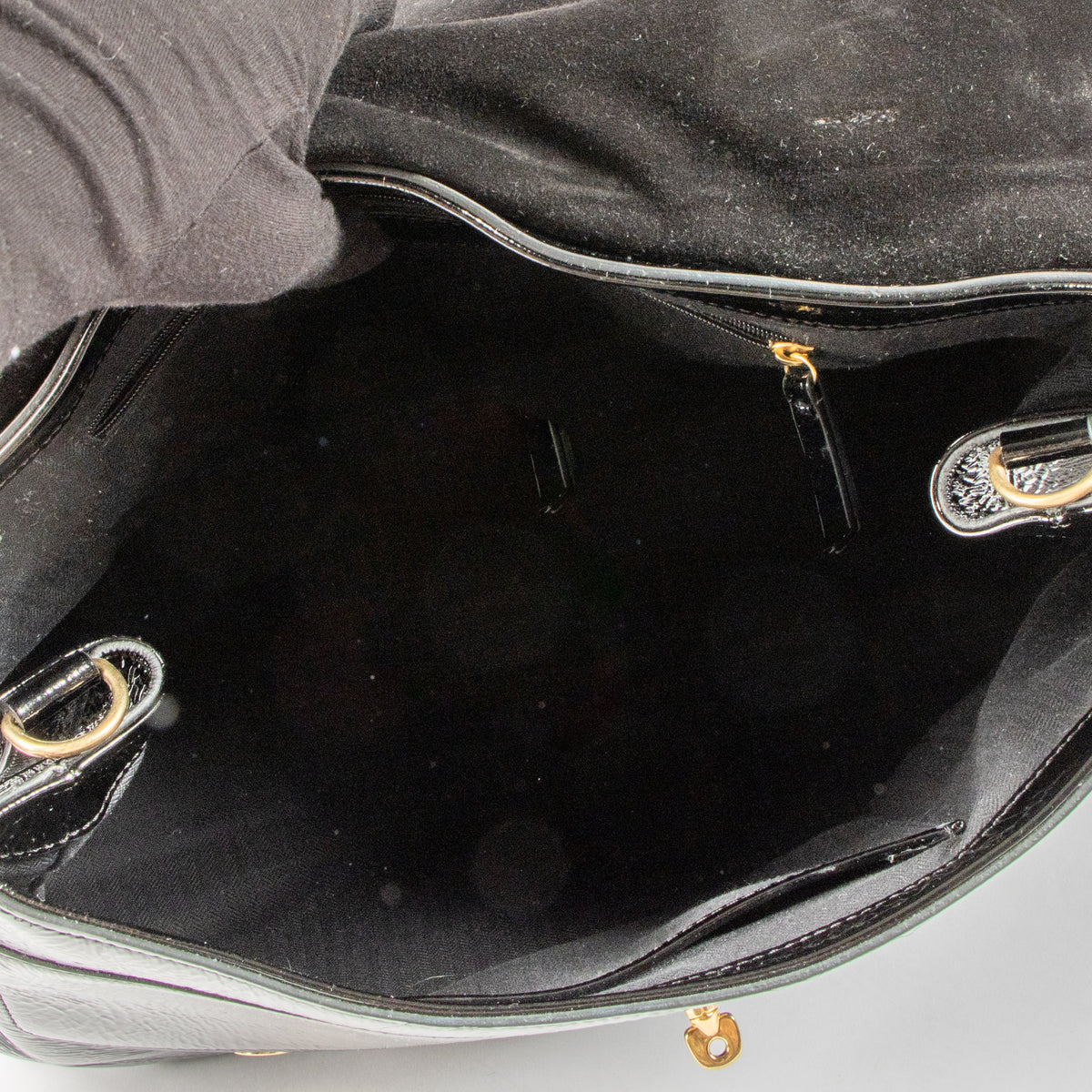 Shop authentic Mulberry x Alexa Chung Black Patent Leather Alexa Oversized Bag on Labellov.com.