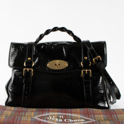 Shop authentic Mulberry x Alexa Chung Black Patent Leather Alexa Oversized Bag on Labellov.com.