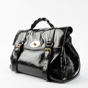Shop authentic Mulberry x Alexa Chung Black Patent Leather Alexa Oversized Bag on Labellov.com.