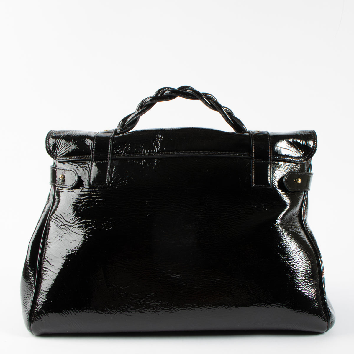 Shop authentic Mulberry x Alexa Chung Black Patent Leather Alexa Oversized Bag on Labellov.com.