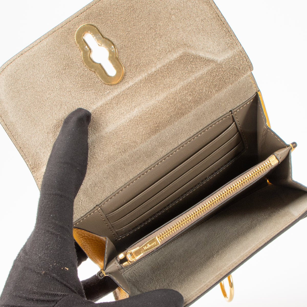 Mulberry Yellow Amberley Medium Wallet