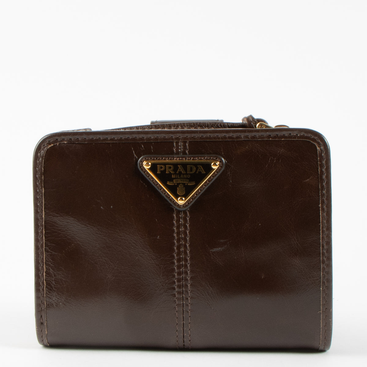 Prada Brown Leather Small Bonnie Wallet