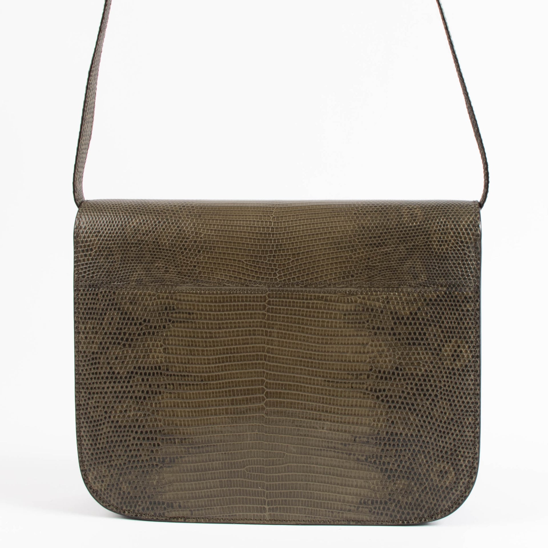Celine Army Green Lizard Medium Classic Bag