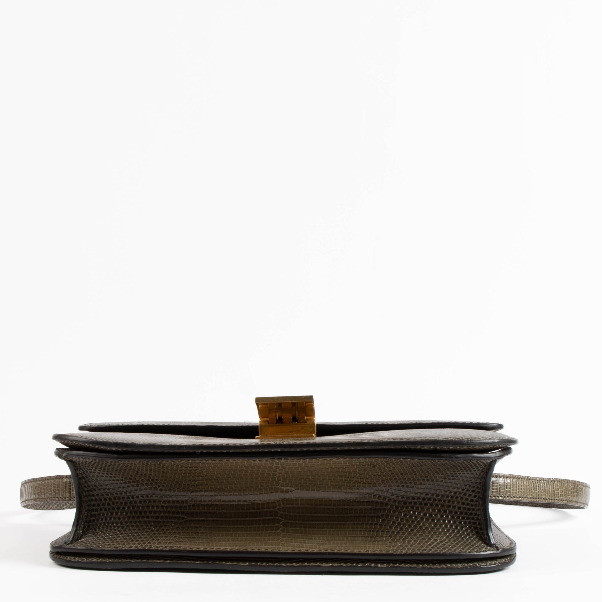 Celine Army Green Lizard Medium Classic Bag
