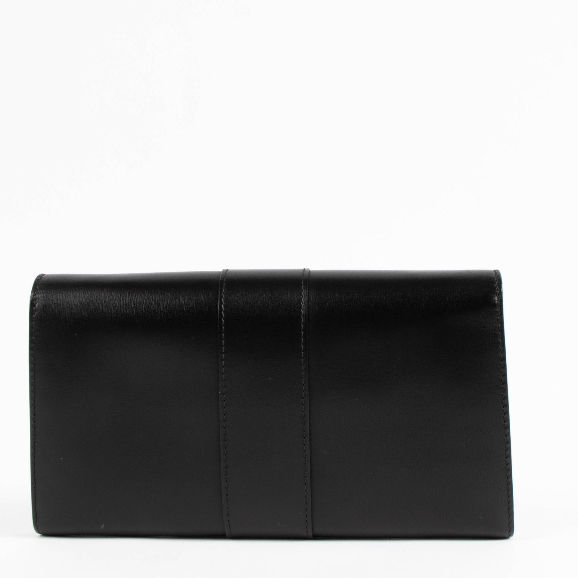 Delvaux Black/Lipstick Box Calf Brillant Chain Long Wallet