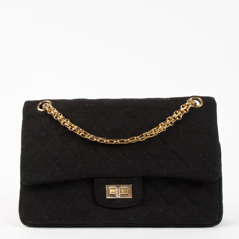 Chanel 1960s Black Jersey Medium 2.55 Bag