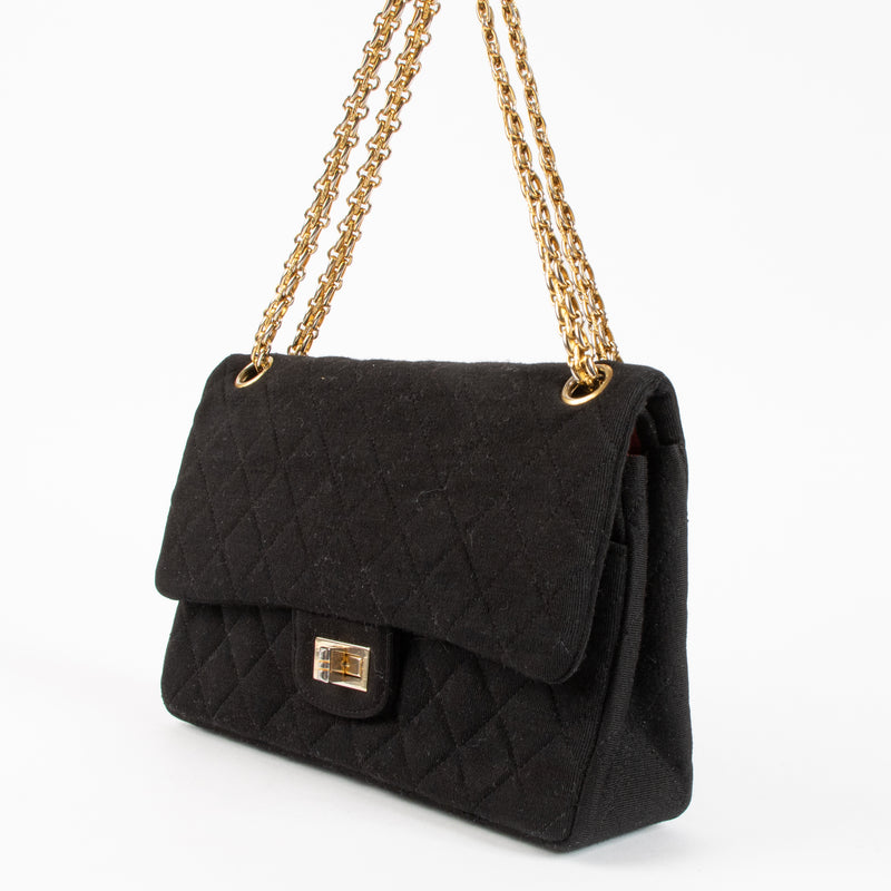 Chanel 1960s Black Jersey Medium 2.55 Bag