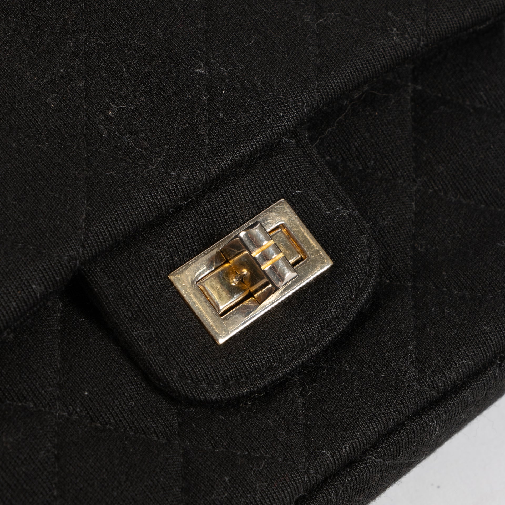 Chanel 1960s Black Jersey Medium 2.55 Bag