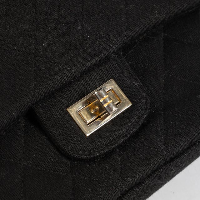 Chanel 1960s Black Jersey Medium 2.55 Bag