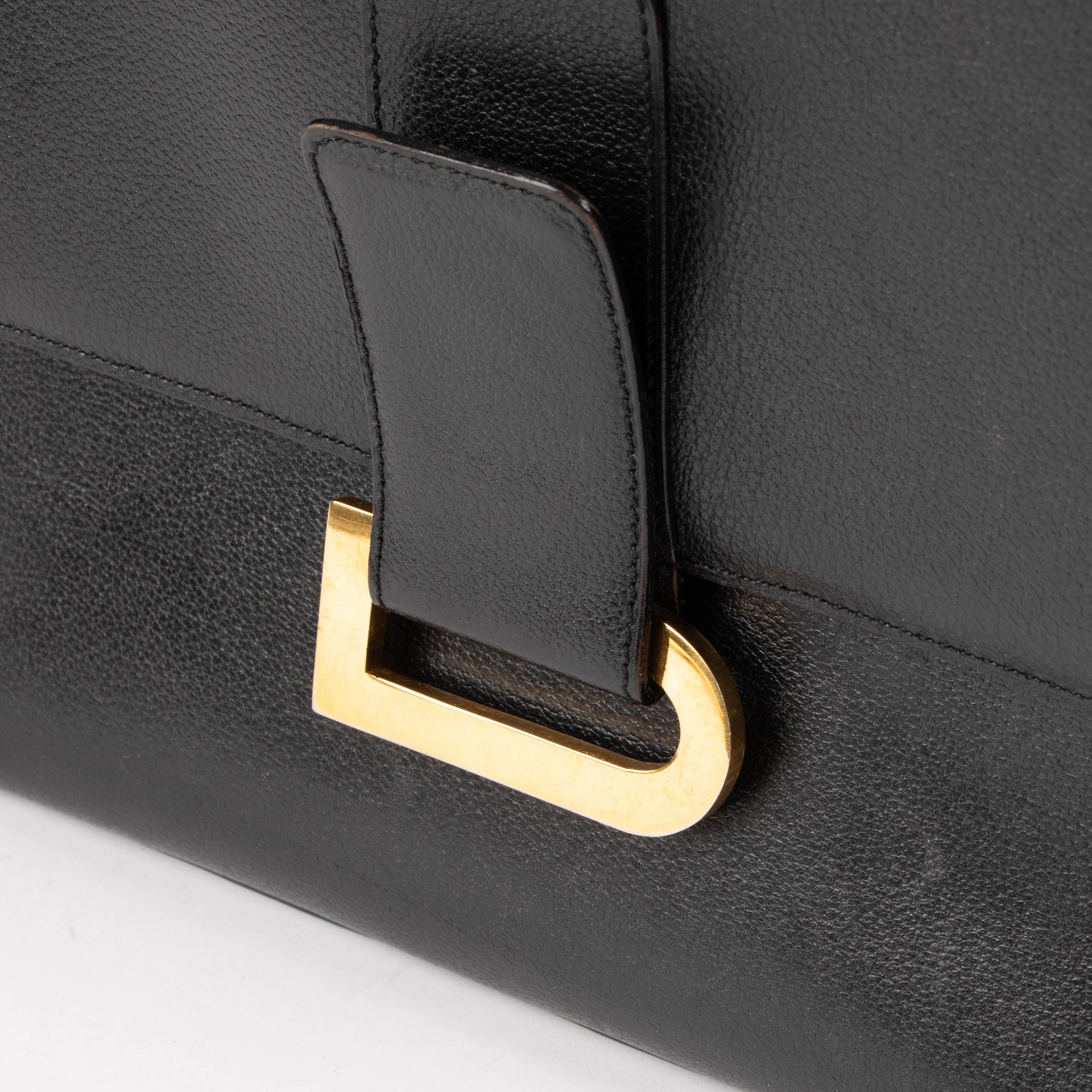 Delvaux Vintage Black Leather Poirier Bag
