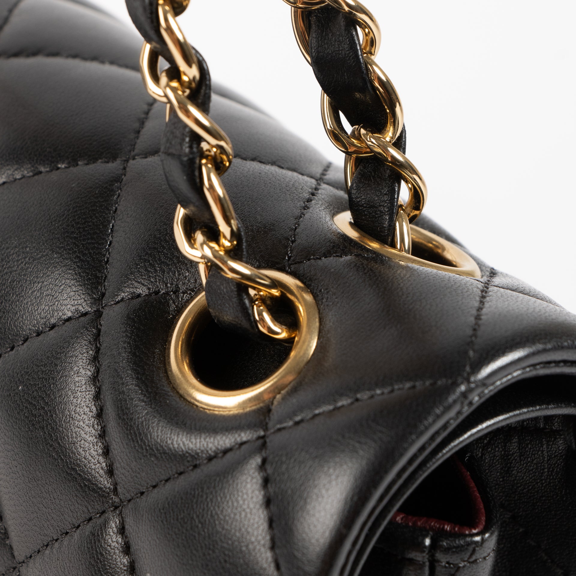 Chanel Black Lambskin Small Classic Handbag