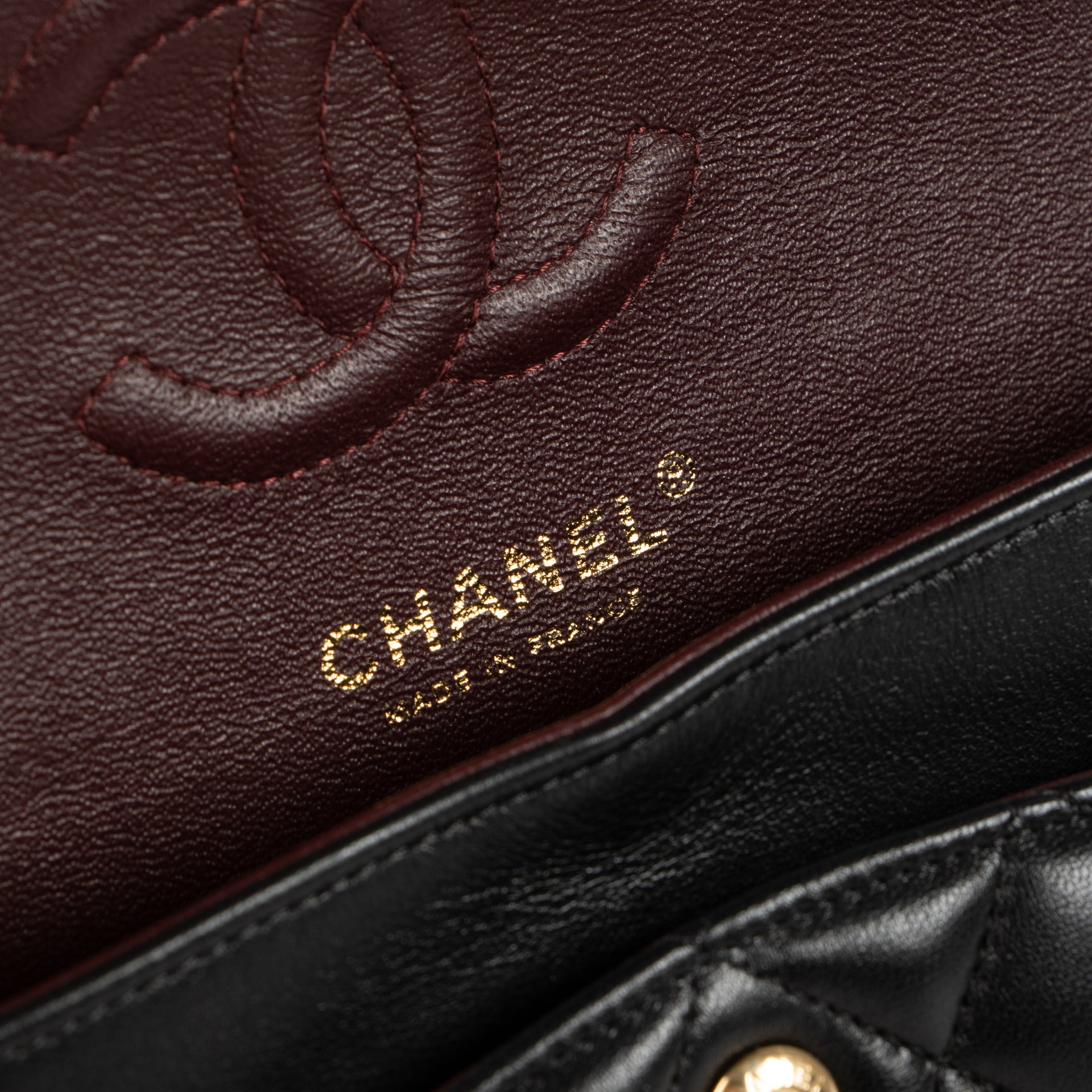 Chanel Black Lambskin Small Classic Handbag