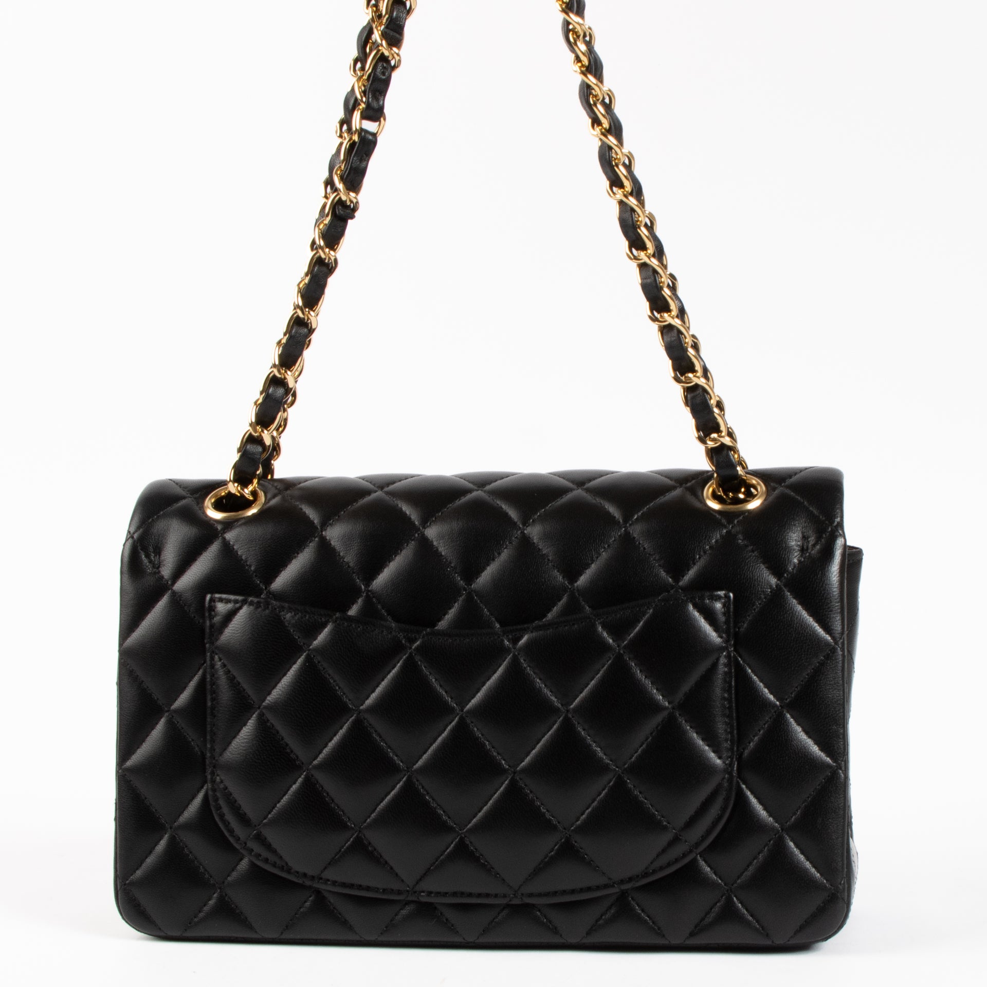 Chanel Black Lambskin Small Classic Handbag