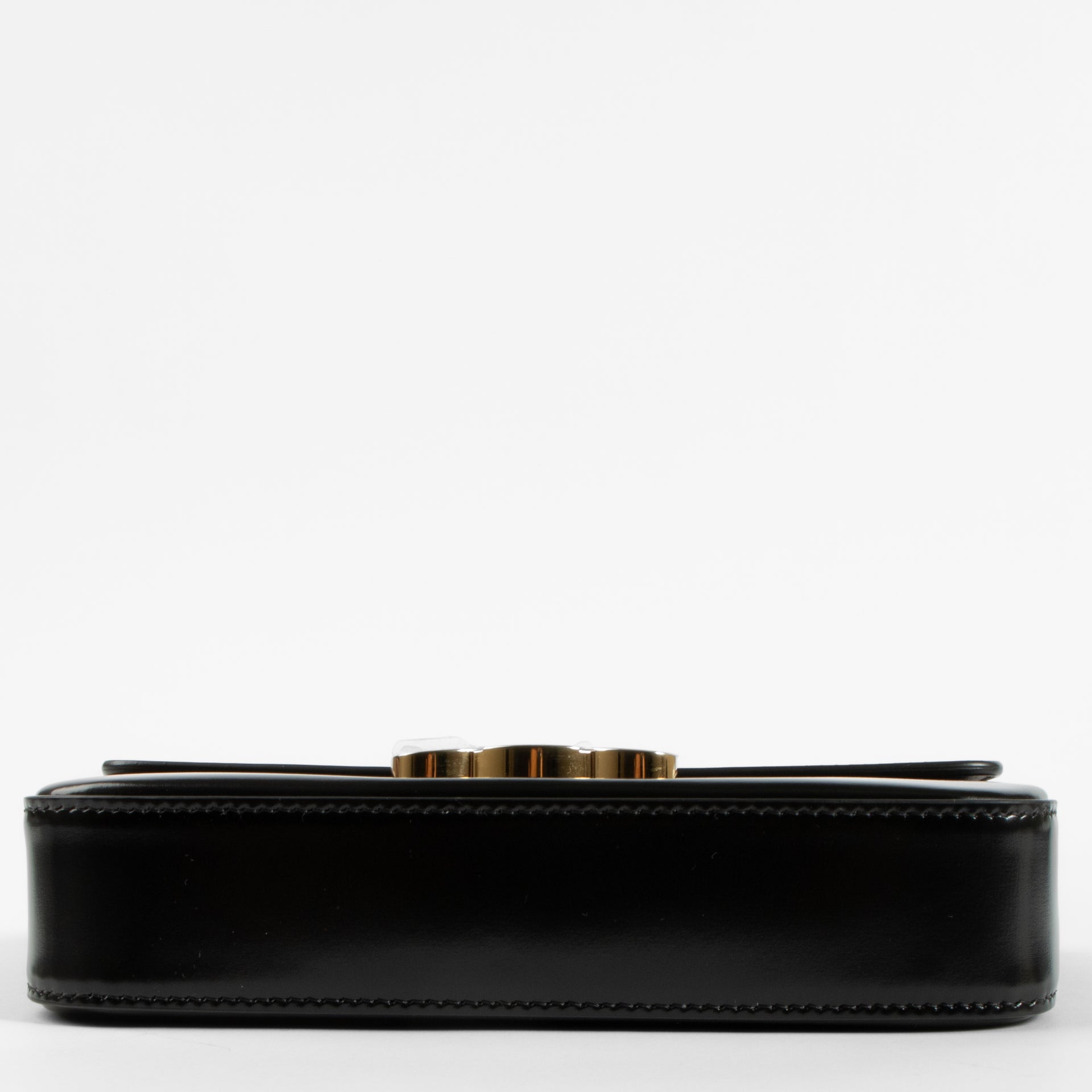 Celine Black Shiny Calfskin Claude Chain Shoulder Bag