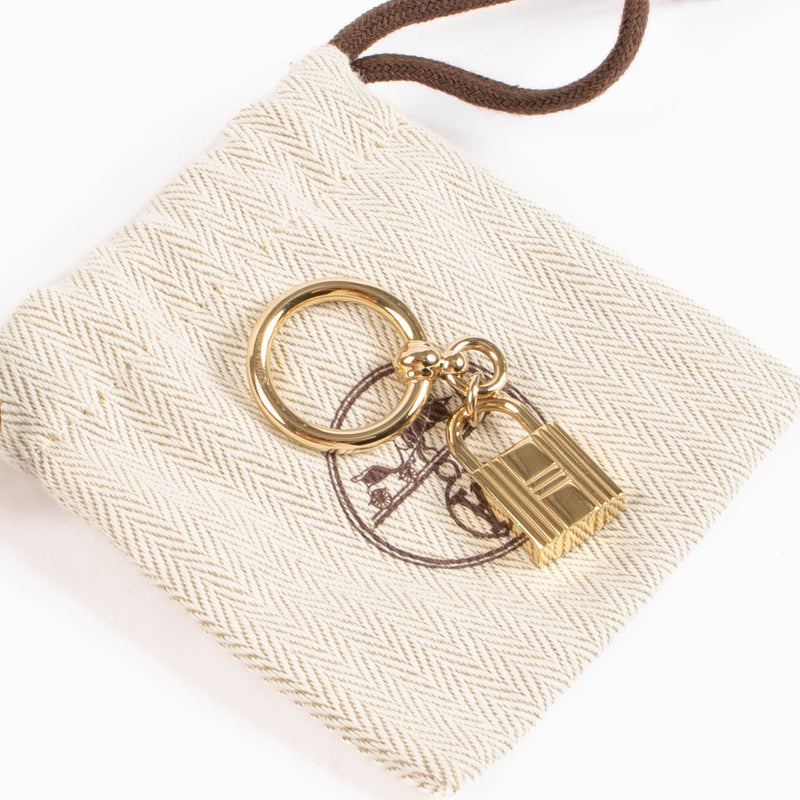 Hermes Gold Cadena Padlock Scarf Ring/Necklace Pendant
