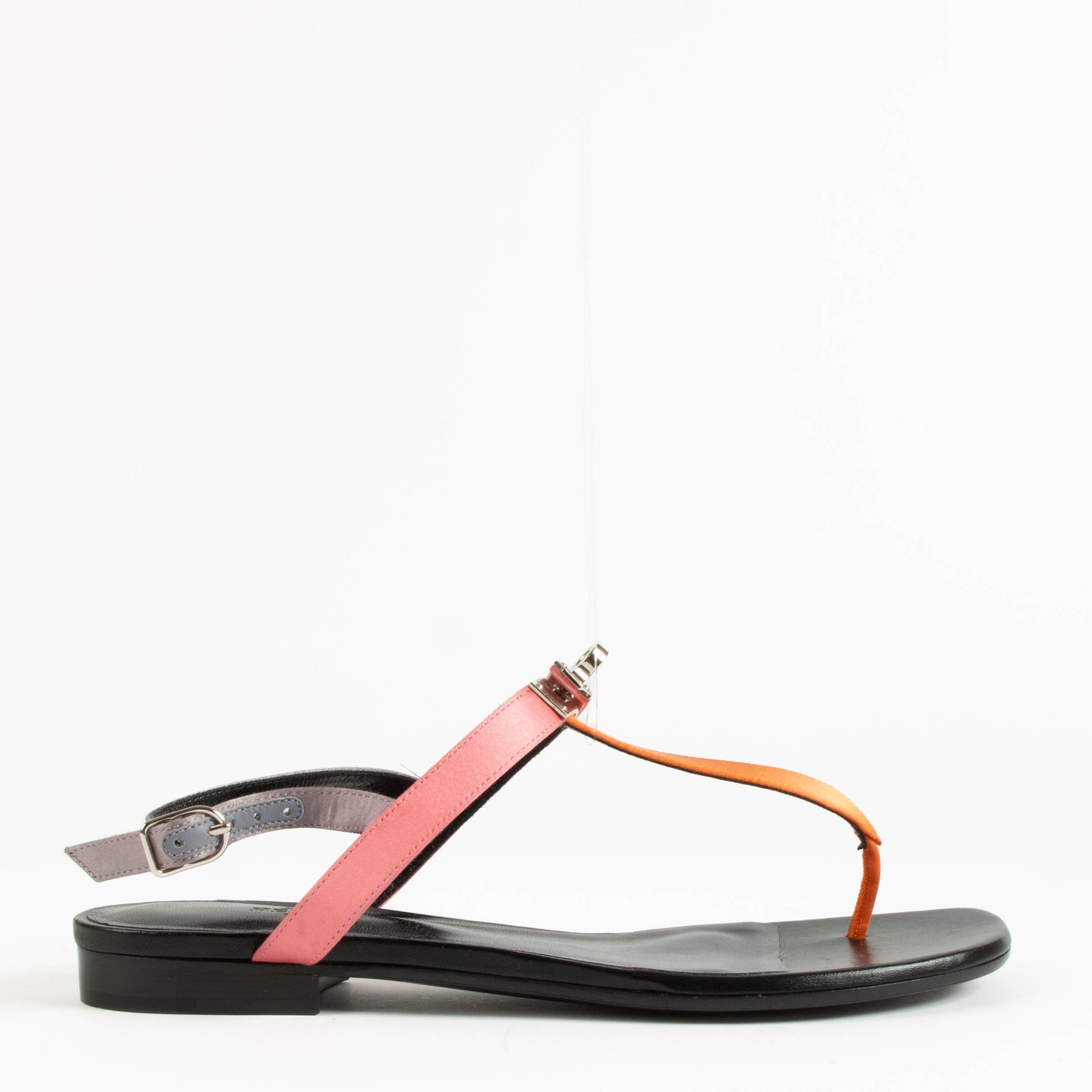 Hermes Multicolor Satin Olivia Sandals - Size 36