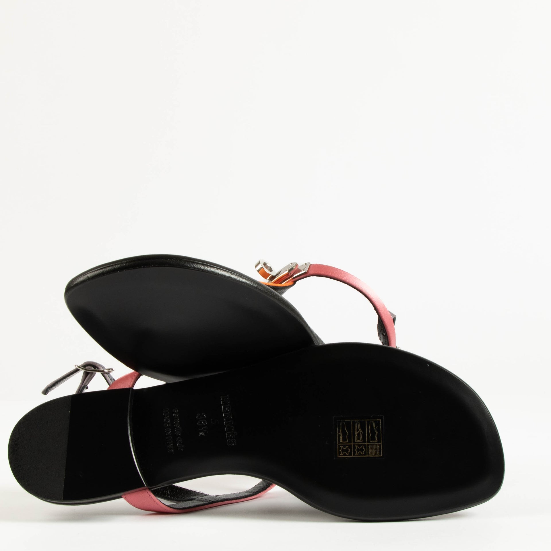 Hermes Multicolor Satin Olivia Sandals - Size 36
