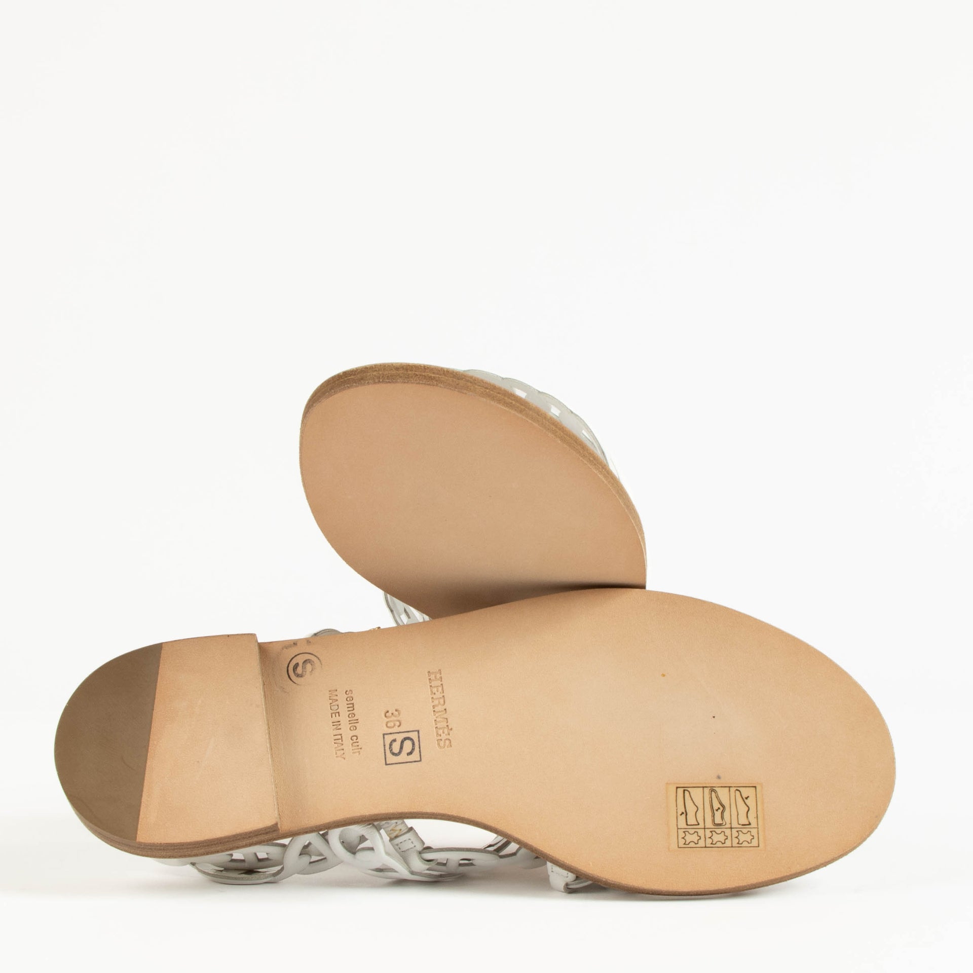 Hermes White Kalliste Sandals - Size 36