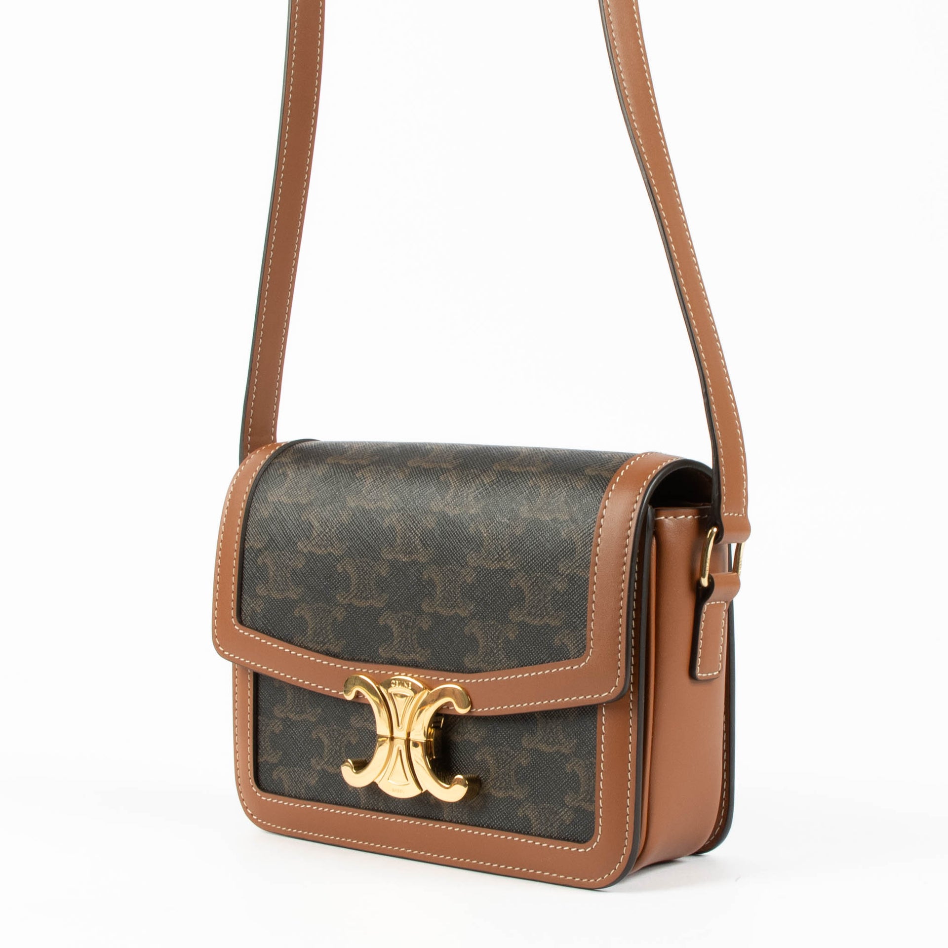 Shop this authentic Celine Triomphe Canvas Triomphe Teen Bag pre-loved on Labellov.com 