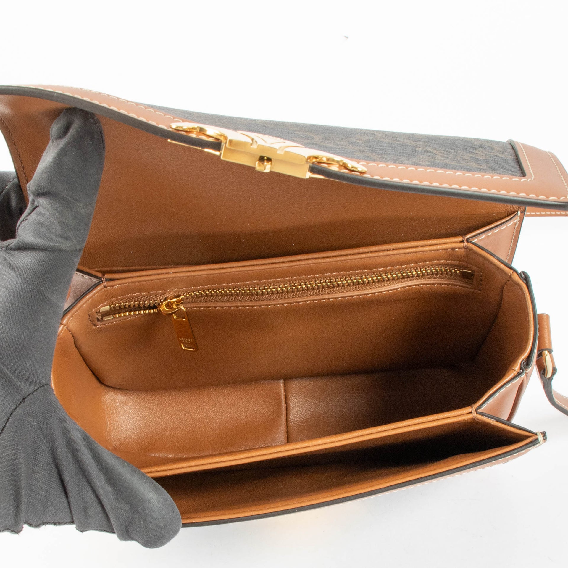 Shop this authentic Celine Triomphe Canvas Triomphe Teen Bag pre-loved on Labellov.com 