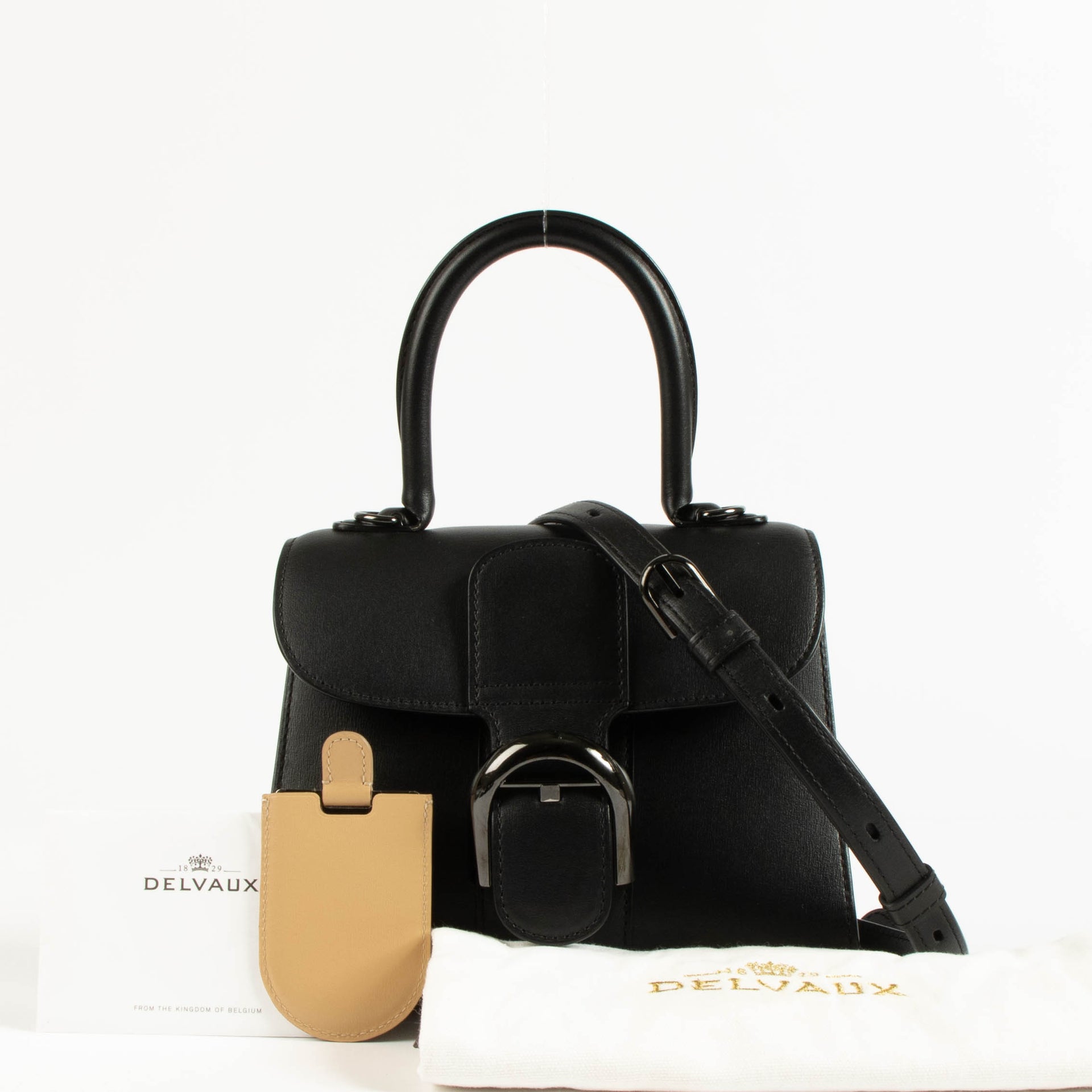 Delvaux All Black Box Calf Brillant Mini Bag